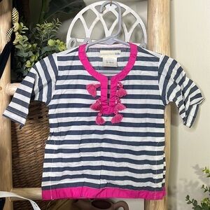 Pottery Barn Kids Striped 3/4 Sleeve Shirt‎ Size 3-6 Months
